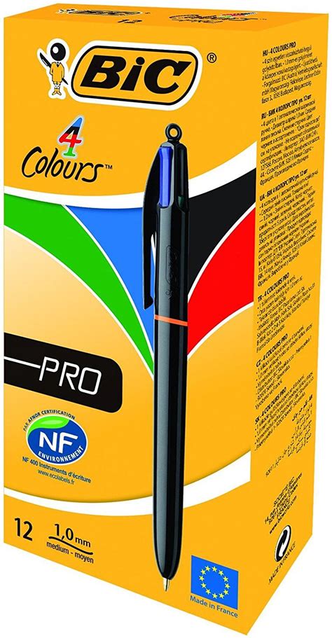 BIC 4 Colours Pro Retractable Ballpoint Pens, Multicolor, Box of 12 | eBay