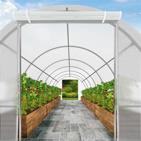 Yitahome | 20ft Outdoor White High Tunnel Greenhouse Kit with PE Cover