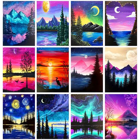 TINY FUN 12 Pack Diamond Painting Kits for Adults 5D Diamond Art Kit ...