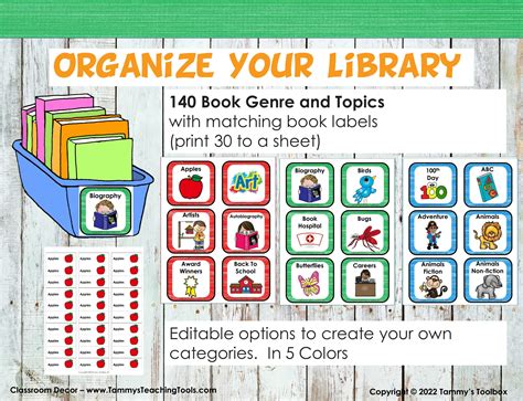 Classroom Library Book Bin Labels In Polka Dots | Made By Teachers