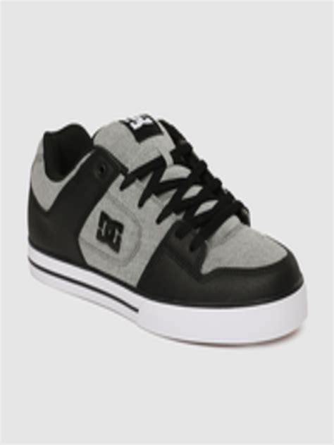 Buy DC Men Grey & Black Colourblocked Leather Sneakers - Casual Shoes ...