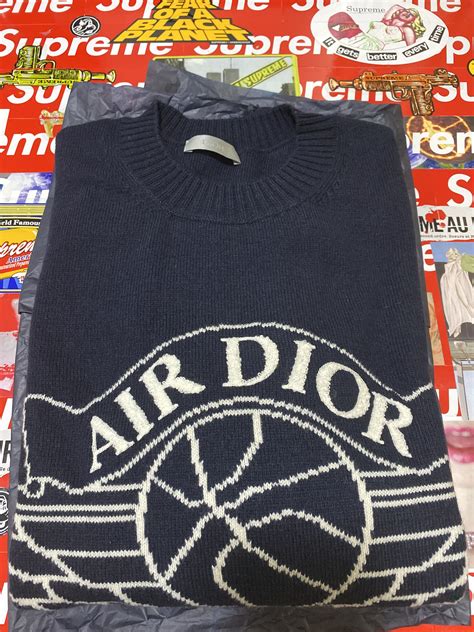 Air Dior Sweater Navy, Men's Fashion, Clothes, Tops on Carousell