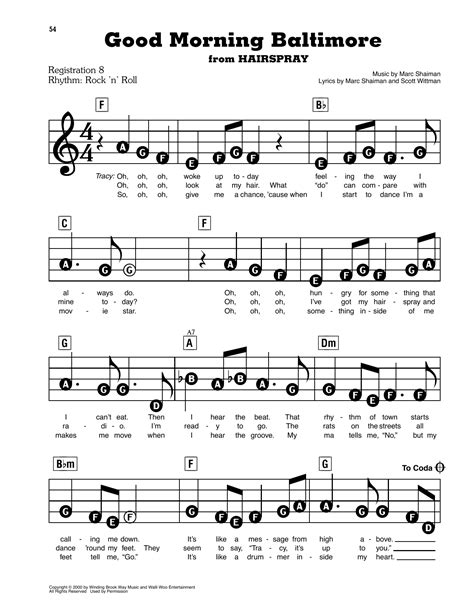 Good Morning Baltimore (from Hairspray) by Marc Shaiman Sheet Music for E-Z Play Today at Sheet ...