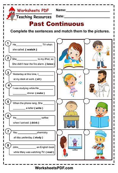 Past Continuous - Exercises - Activities - Grammar - Worksheets PDF