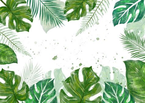 Watercolor Leaf Leaves Plant Green Background Fresh Wallpaper, Wallpaper, Wallpaper Powerpoint ...