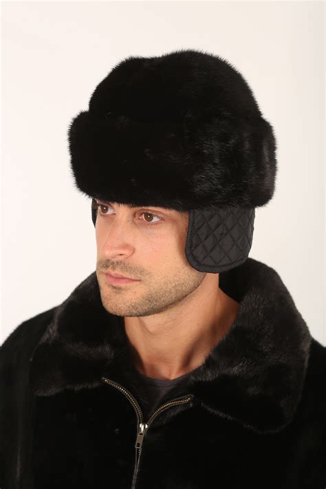 Mens Fur Hat-Mens Mink Army Cap – Madison Avenue Mall Furs