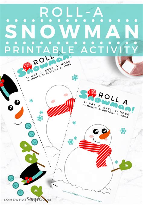 Roll A Snowman Dice Game For Kids (Printable) | Somewhat Simple