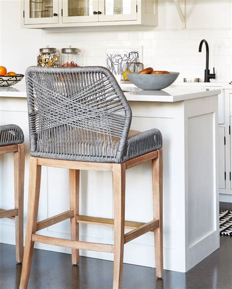 These woven rope counter stools are such a fun, unexpected kitchen accent! | Kitchen stools ...