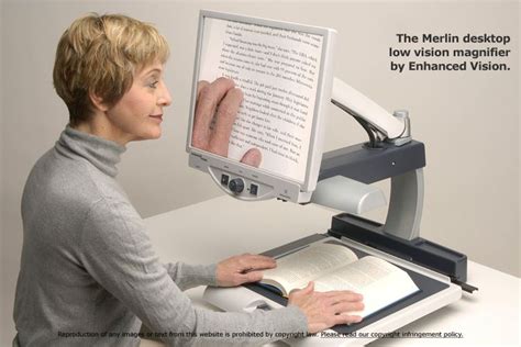 Magnifying device which sits on a desktop, table, or sturdy flat ...