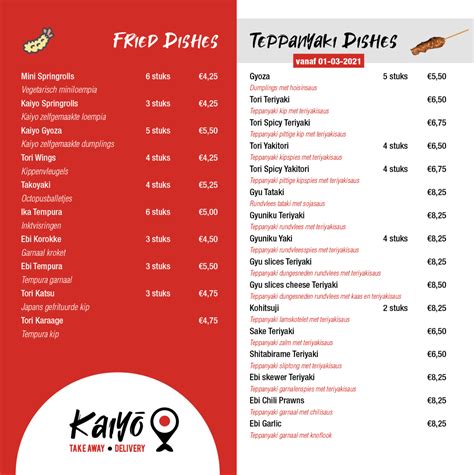 Menu | Kaiyō Sushi