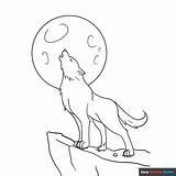 Wolf Howling Coloring Page  Easy Drawing Guides sketch template