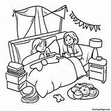 Sleepover Fun Activities Coloring Page  Pagescom sketch template