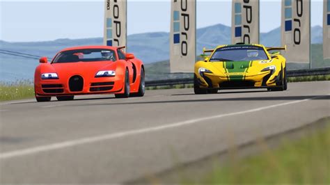 McLaren P1 GTR vs Bugatti Veyron 16.4 Super Sport at Highlands - YouTube