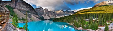 Moraine Lake Banff National Park Canada Dual Monitor Wallpaper | Pixelz