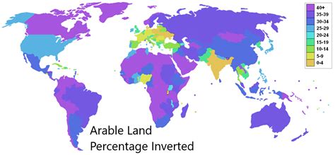 Inverted Arable Land Map. | alternatehistory.com