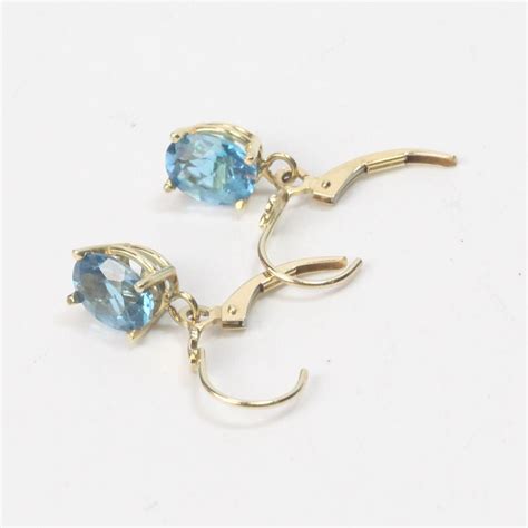 14k Gold 2.29g Earrings With Blue Stones | Property Room