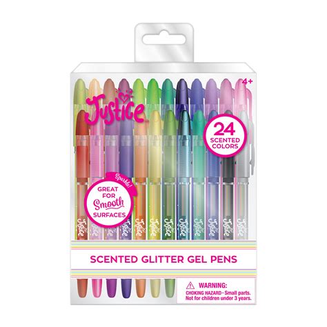 Justice Scented Multi-Color Glitter Gel Pens, 24 Scented Colors - Walmart.com