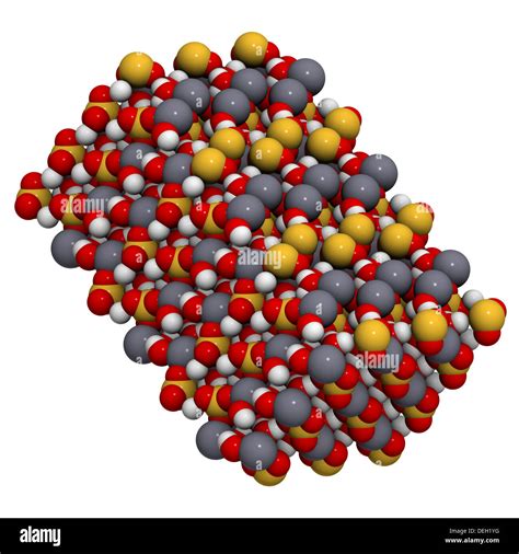 Le gypse (CaSO4.2H2O) minéral, structure cristalline. Utilisé pour la ...