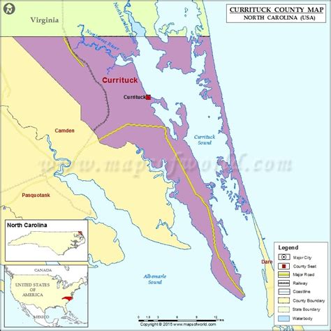 Currituck County Map, North Carolina