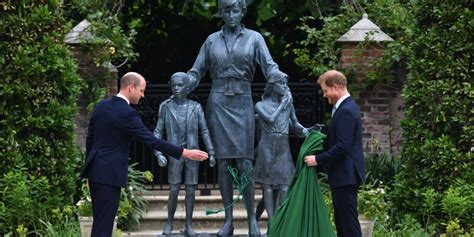 Prince William and Prince Harry put on their best united front faces at the unveiling of ...