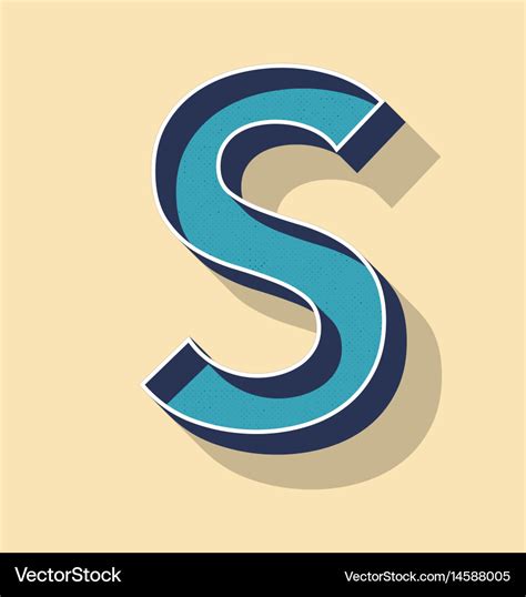 Letter s retro text style fonts concept Royalty Free Vector