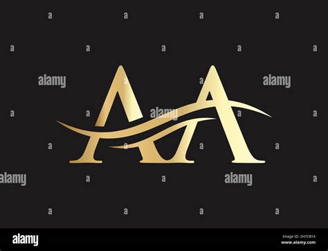 Initial AA letter linked logo vector template. Swoosh letter AA logo design. AA Logo design ...