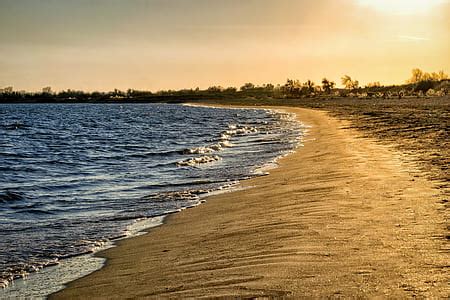 Royalty-Free photo: Man standing on seashore during golden hour | PickPik