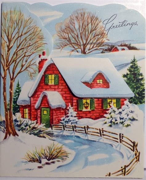 Pin on Houses & Church Vintage. Christmas cards | Christmas paintings ...