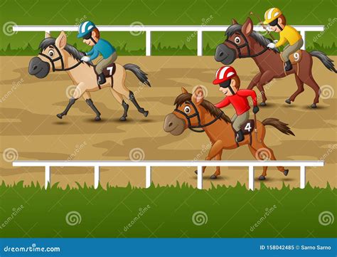 Horse racing cartoon stock illustration. Illustration of lifestyle ...