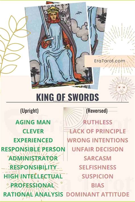 King of Swords: Meaning, Reversed , Yes and No, Love Life – Eratarot