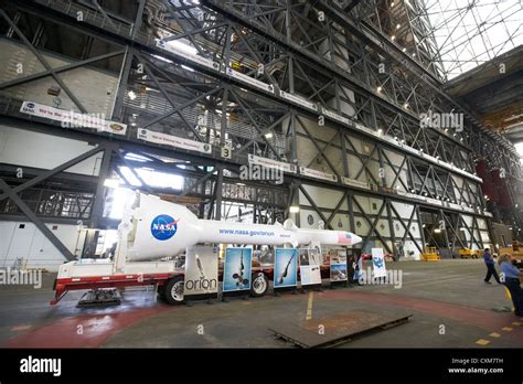 interior of the vehicle assembly building with mockup of the nasa orion ...