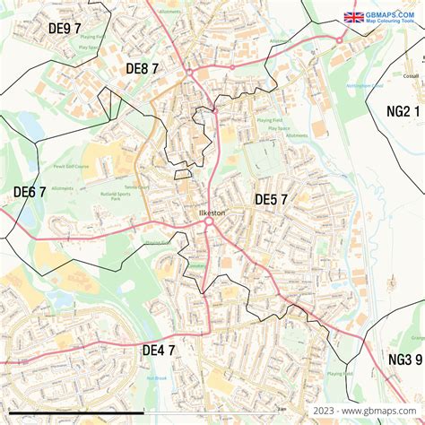 ILKESTON of DERBYSHIRE_COUNTY Files. GIS Tools and Software Vector Street Map