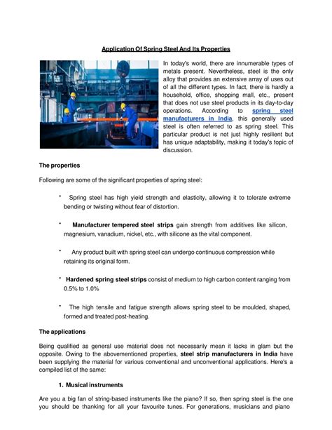 PPT - Application of spring steel and its properties.docx (1 ...