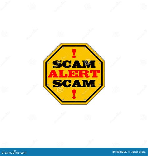 Scam Alert Yellow Sign Isolated on White Background. Yellow Road Sign with Text Scam Alert Stock ...