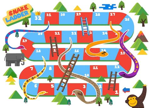 Premium Vector | Snake and ladder boardgame is fun for kid