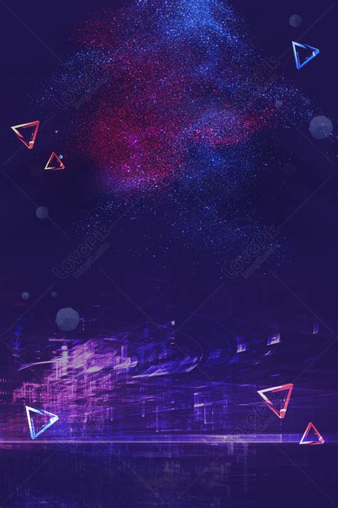 H5 Blue Purple Technology Poster Background Download Download Free | Poster Background Image on ...