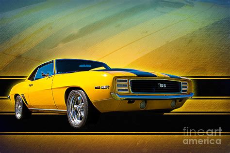 Yellow 1969 Camaro SS Photograph by Stuart Row - Pixels