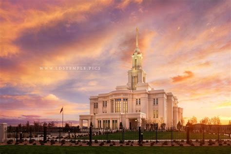 Payson Temple Sunset Southwest - LDS Temple Pictures