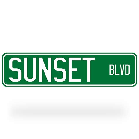 Sunset Boulevard (Blvd) Street Sign | Bluescentric