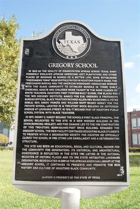 Gregory School - TEXAS HISTORICAL MARKERS