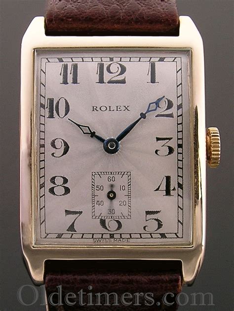 1920s 9ct gold rectangular vintage Rolex watch - Olde Timers