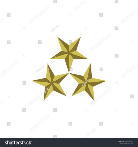 Triple 3d Golden Star Logo Design: เวกเตอร์สต็อก (ปลอดค่าลิขสิทธิ์ ...