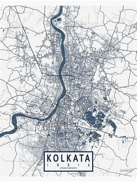 "Kolkata City Map of India - Coastal" Poster for Sale by deMAP ...