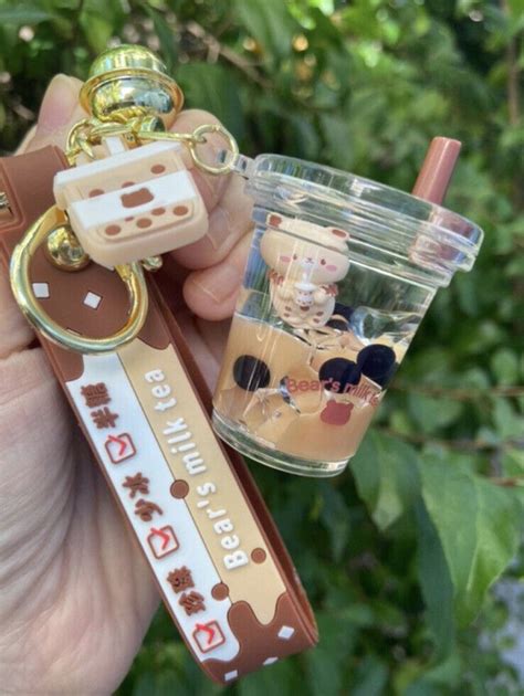 Liquid Shaker Boba Keychain Bubble Milk Tea Keychain | eBay