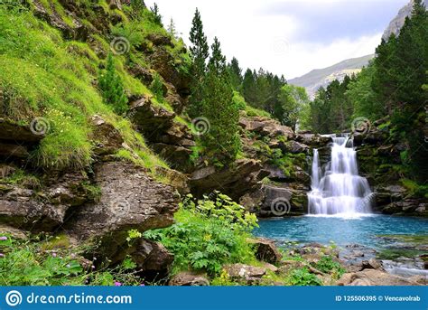 Waterfall in Ordesa and Monte Perdido National Park. Pyrenees Mountain.Spain. Stock Image ...