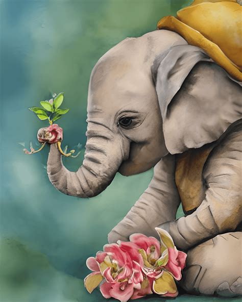 Watercolor Adorable Baby Elephant · Creative Fabrica