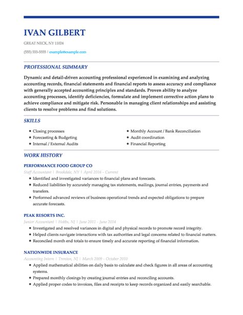 Professional Accounting Resume Sample