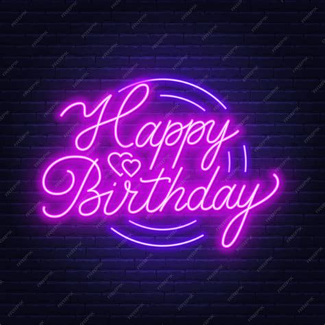 446 Happy Birthday Neon Background For FREE - MyWeb