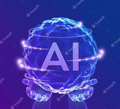 Premium Vector | Ai artificial intelligence logo in hands. artificial intelligence and machine ...