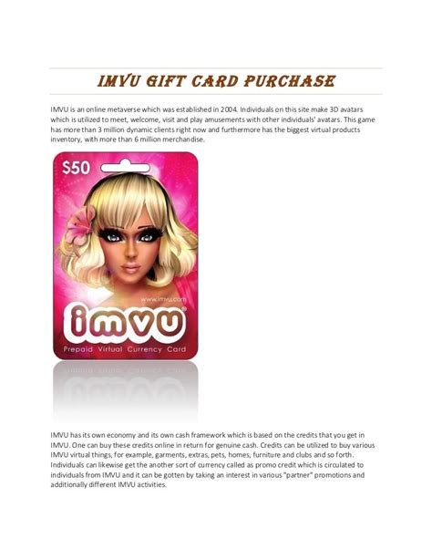 Imvu gift card purchase